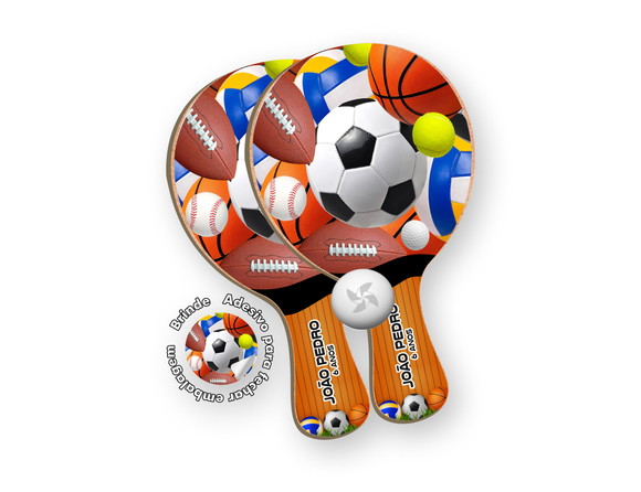 Kit Lembrancinha Raquetes Ping Pong - Esportes Futebol