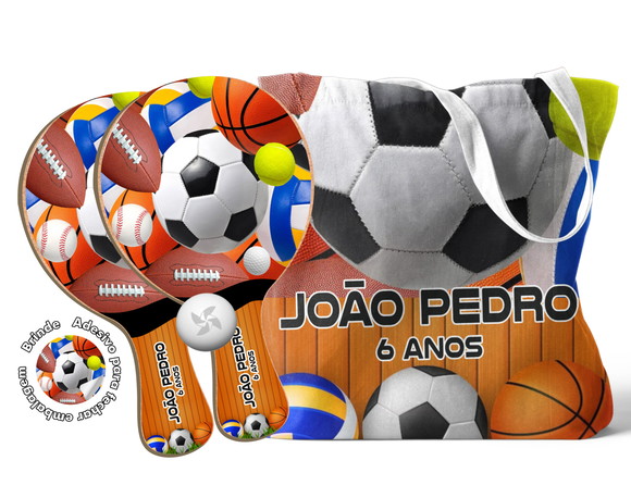 Kit Sacola e Raquete Ping Pong Esportes
