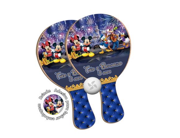 Kit Raquetes Ping Pong - Mickey Mouse Minnie Disney