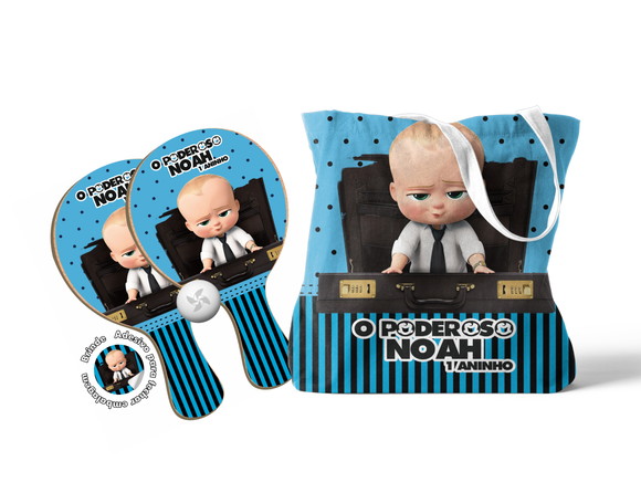 Kit Sacola Oxford e Raquete Ping Pong o Poderoso Chefinho