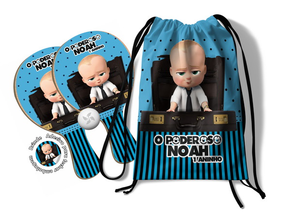 Kit Mochilinha e Raquetes Ping Pong - o Poderoso Chefinho