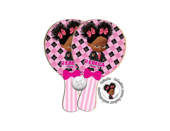 Kit Raquetes Ping Pong - Poderosa Chefinha Negra Morena