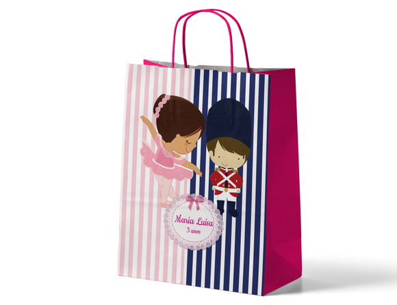 Sacola de Papel Personalizada - Bailarina Soldadinho