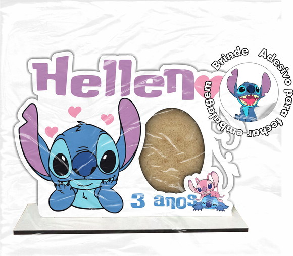 Lembrancinha em mdf - Porta Retrato Lilo Stitch e Angel