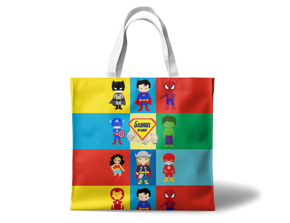 Sacolinha 20x25 para Lembrancinhas Oxford -super Heróis Baby