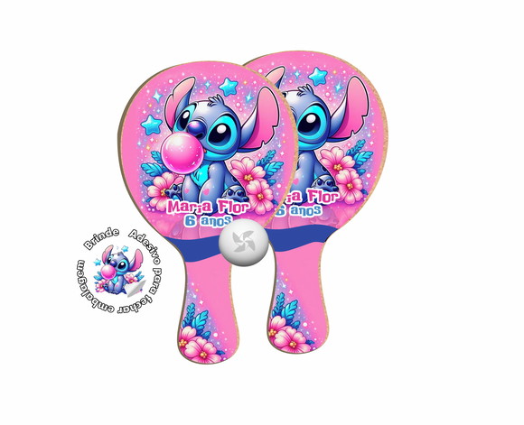 Kit Raquetes Ping Pong - Lilo e Stitch