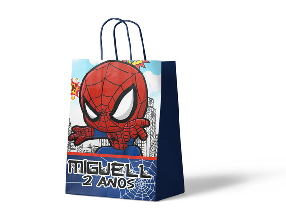 Sacola de Papel Personalizada - Homem Aranha Baby