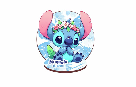 Centro de Mesa Display Lilo Stitch em mdf 20x18