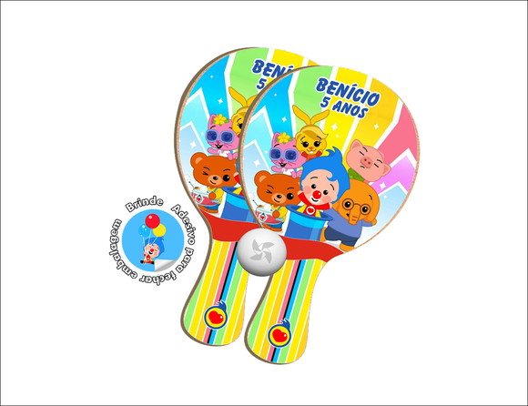Kit Raquetes Ping Pong - Palhaço Plim Plim