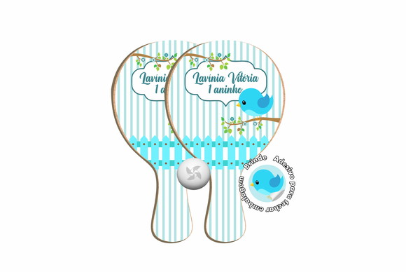 Kit Raquete de Ping Pong - Jardim Encantado Azul