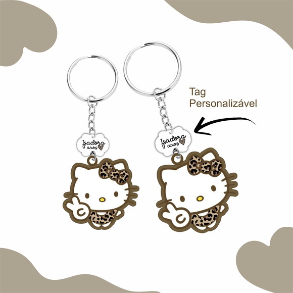 Hello Kitty Animal Print - Chaveiro Personalizado mdf