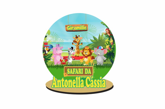 Centro de Mesa Safari Giramille em mdf