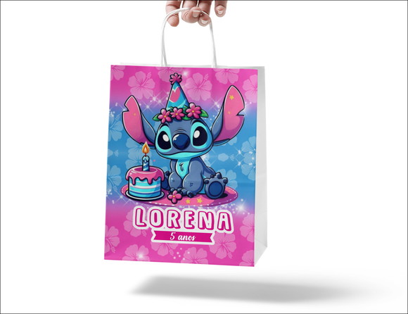 Sacola de Papel Personalizada - Lilo Stitch