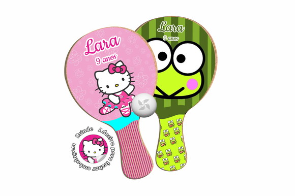 Kit Raquetes Ping Pong - Hello Kitty Keroppi