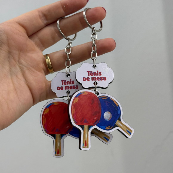 Raquetes Tênis de Mesa - Chaveiro Personalizado mdf