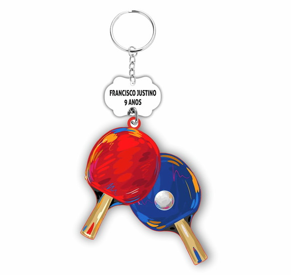 Raquetes Tênis de Mesa - Chaveiro Personalizado mdf