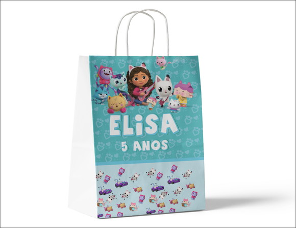 Sacola de Papel Personalizada - a Casa Mágica da Gabby