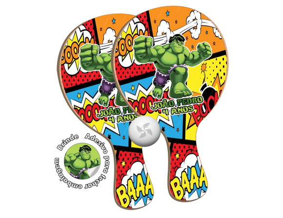 Kit Raquetes Ping Pong - Hulk