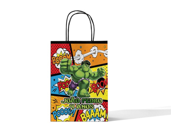 Sacola de Papel Personalizada - Hulk
