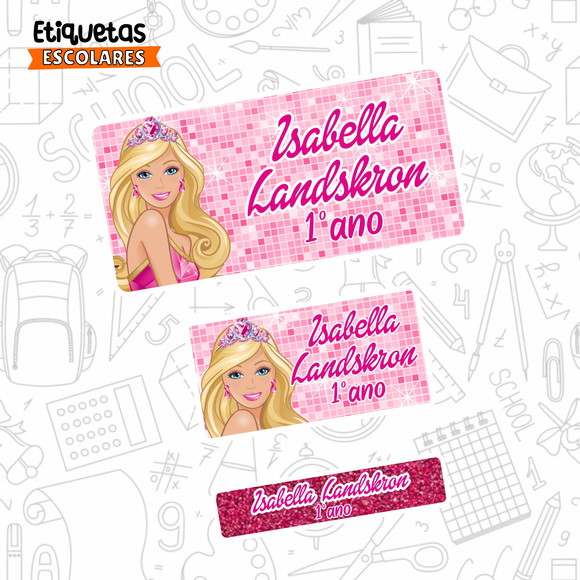 Etiquetas Escolares Barbie 150un Frete Grátis