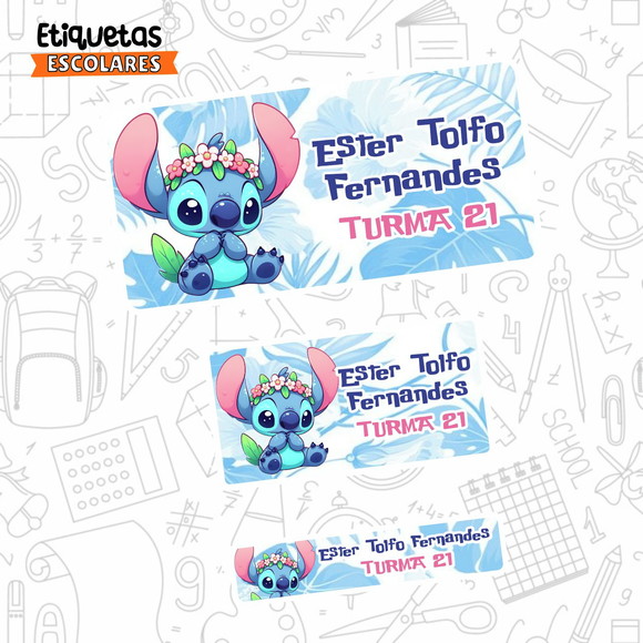 Etiquetas Escolares Lilo Stitch 150un Frete Grátis