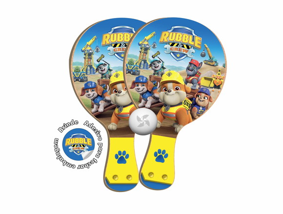 Kit Raquete de Ping Pong - Rubble e Crew