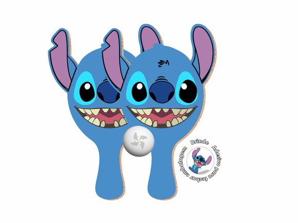 Kit Raquetes Ping Pong - Lilo Angel 3d Orelhas
