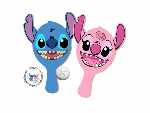 Kit Raquetes Ping Pong - Lilo And Stitch 3d Orelhas