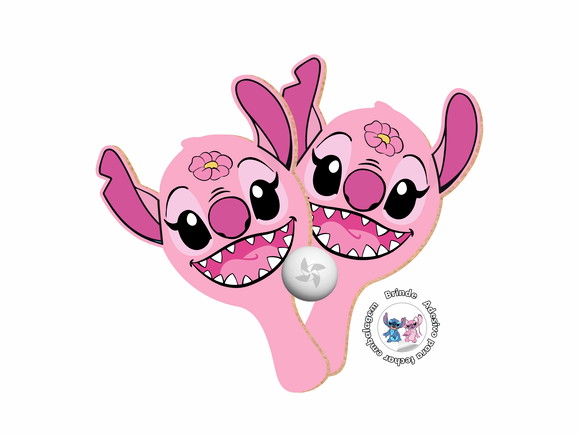 Kit Raquetes Ping Pong - Lilo Angel 3d Orelhas