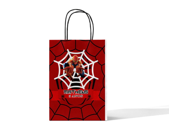Sacola de Papel Personalizada - Homem Aranha