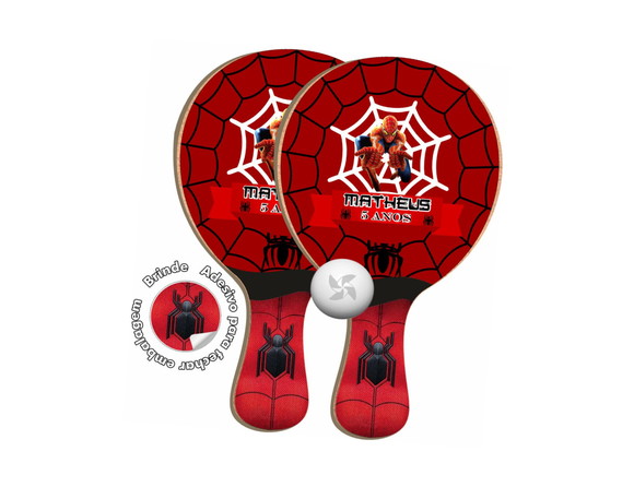 Kit Raquetes Ping Pong - Homem Aranha