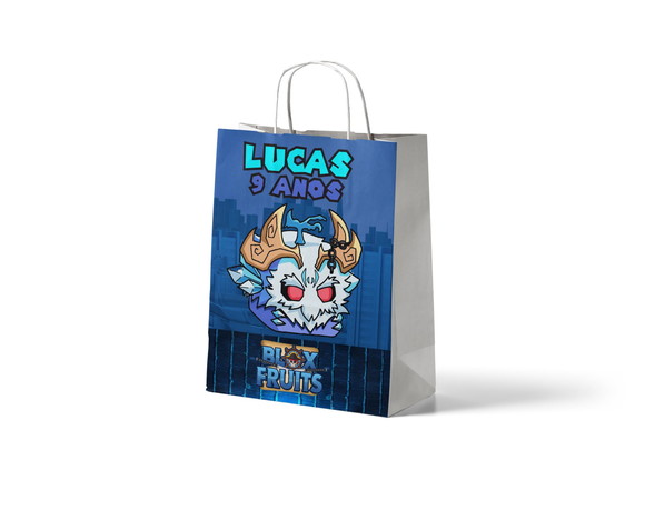 Sacola de Papel Personalizada - Roblox Blox Fruits