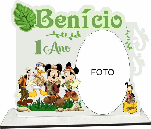 Lembrancinha em mdf - Porta Retrato Safari do Mickey