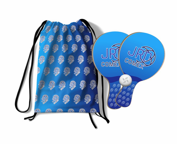 Kit Mochilinha + Raquetes Ping Pong - Logomarca Empresa