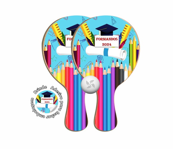 Kit Raquete de Ping Pong - Lembrancinha Formatura