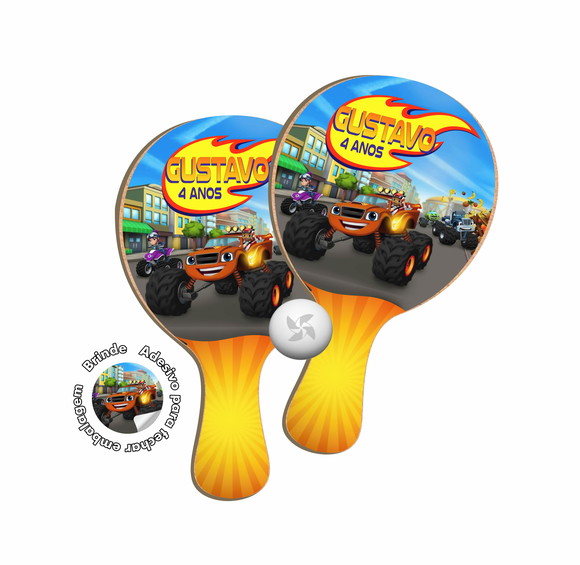 Kit Raquete de Ping Pong - Blaze Monster Machines
