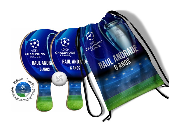 Kit Mochilinha + Raquetes Ping Pong - League Champions