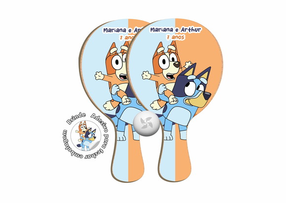 Kit Raquete de Ping Pong - Bluey