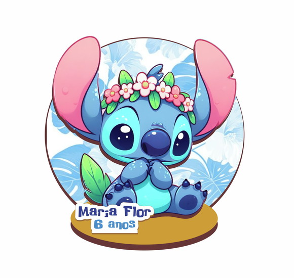 Centro de Mesa Lilo Stitch em mdf