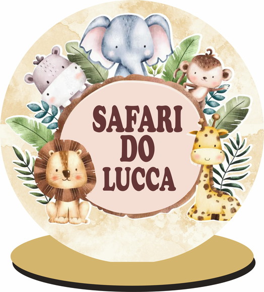 Centro de Mesa Safari em mdf 20x18 Simples