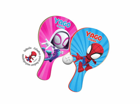 Kit Raquetes Ping Pong Spidey e Seus Amigos Espetaculares