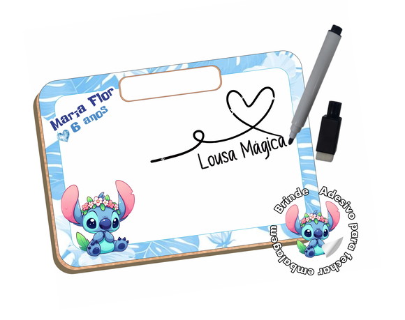 Lousa mdf Lembrancinha 28x40 - Lilo e Stitch