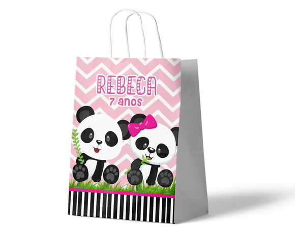 Sacola de Papel Personalizada - Panda Pandinha