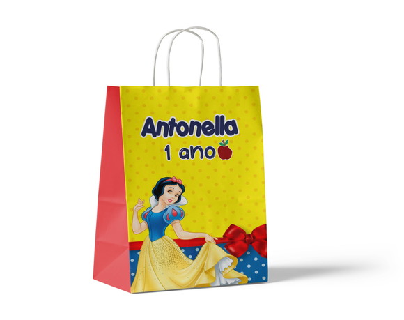 Sacola de Papel Personalizada - Branca de Neve
