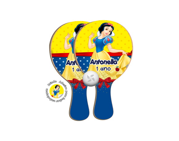Kit Raquetes Ping Pong - Branca de Neve