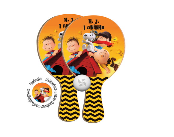 Kit Raquetes Ping Pong - Snoopy