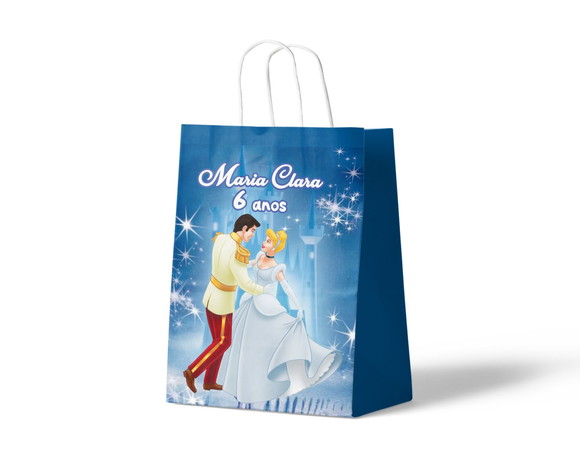 Sacola de Papel Personalizada - Cinderela