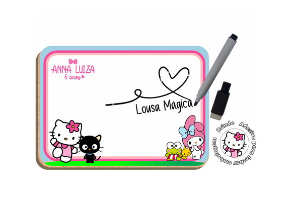 Lousa Quadrinho mdf Lembrancinha 28x20 - Hello Kit