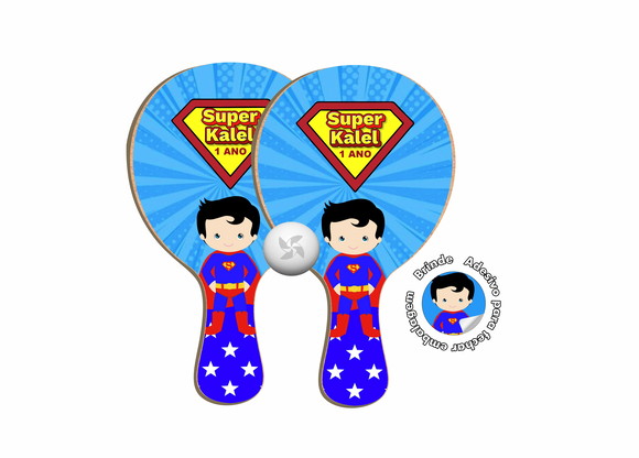 Kit Raquetes Ping Pong - Super Homem