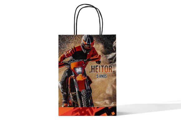 Sacola de Papel Personalizada - Motocross